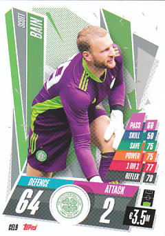 Scott Bain Celtic Glasgow 2020/21 Topps Match Attax CL #CEL09